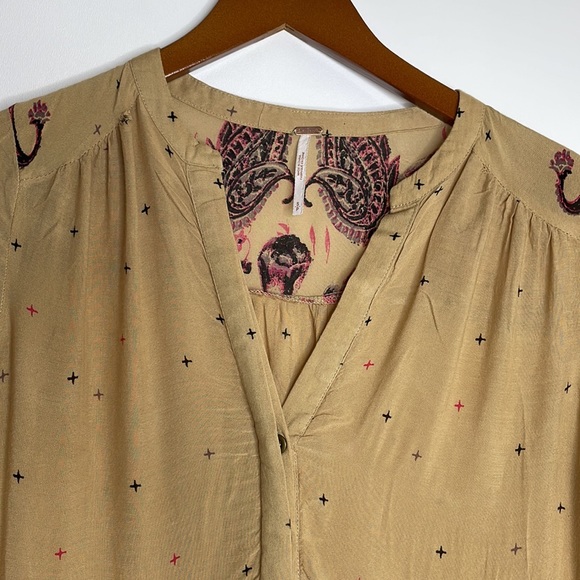 Free People Long sleeve floral Boho chic tunic dress size Small - Picture 3 of 14